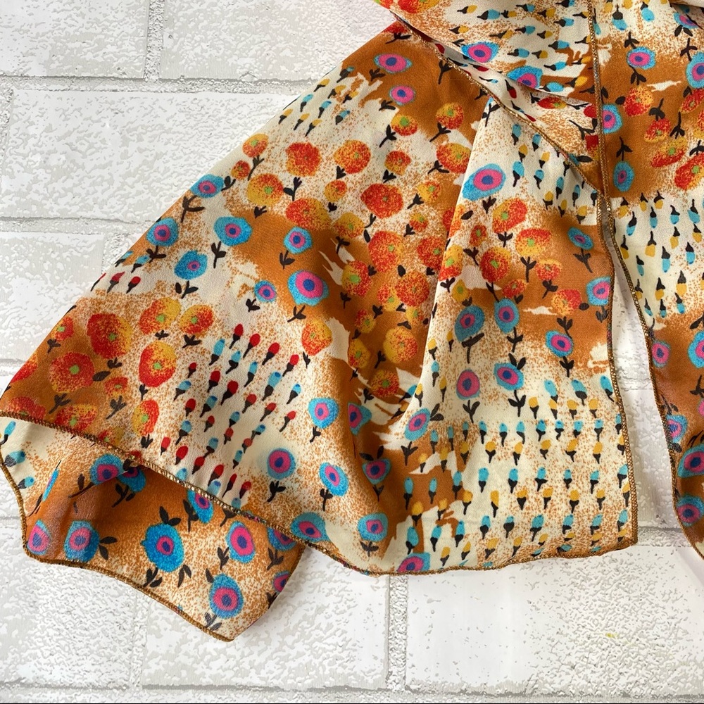 Multi-colored Floral Print Scarf - Picture 8 of 8